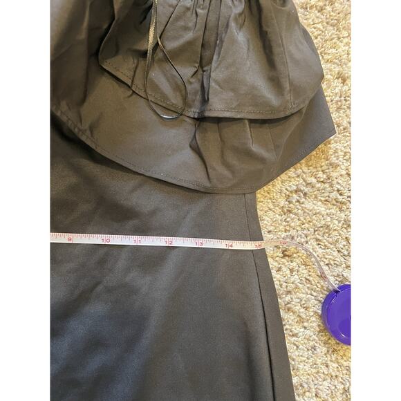 New H&M One Shoulder Mini Sheath Dress Medium Black Ruffle Trimmed LBD HOCO - Picture 4 of 6